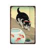 Cute Animal Funny Cat Metal Signs Vintage Metal Sign Painting Plate for Bar Club Pet Shop Decor Retro Poster Wall Decor Painting