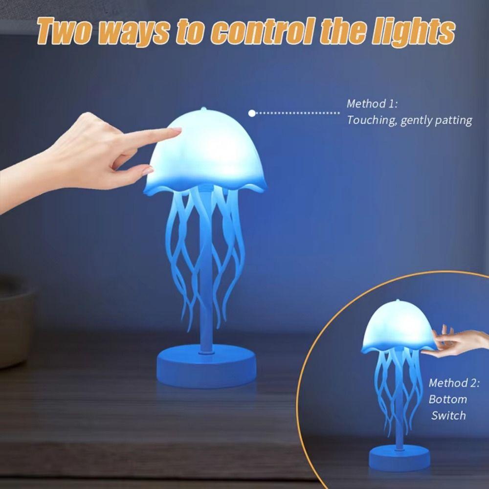 Warm/RGB Light 3D Floating Jellyfish Lamp Adjustable Romantic Atmosphere Light  Outdoor