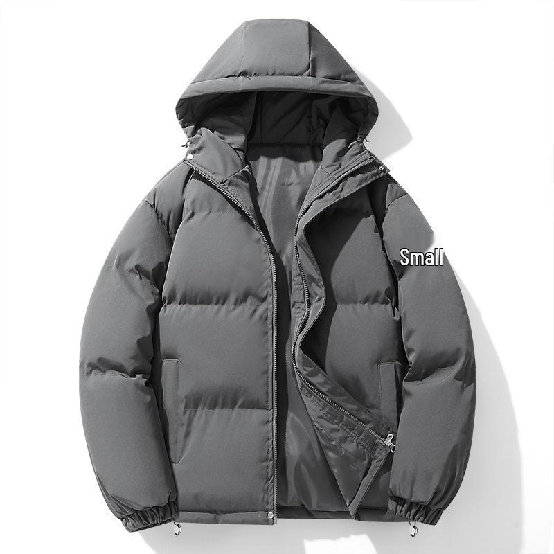 

Men s Winter Hooded Puffer Coat - Hong Kong Style, Loose Fit, Plus Size Outerwear M темно-сірий