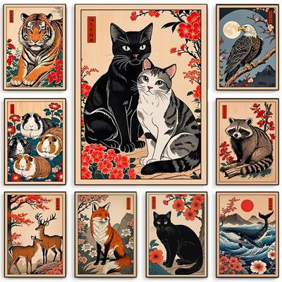 DIY Diamond Painting Traditional Japanese Chinese Animal Mosaic Embroidery Cross Stitch Kit Living Room Home Art Wall Decor