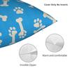 Dog Paw Print And Bone Pillow Cover Vintage Pillow Case For Sofa Couch Bed Living Room Comfy Pillowcases Gift