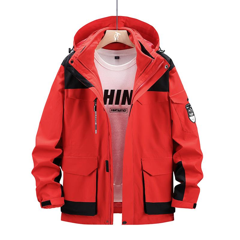 Fatten Extra Size In Winter To Keep Warm, Windproof and Waterproof, Two-piece Jacket, Warm Hooded Mountaineering Suit.