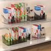 Large Capacity Spice Rack Transparent Divided Cosmetic Food Storage Box Countertop Spice Shelf Kitchen Pantry Cabinet Organizer