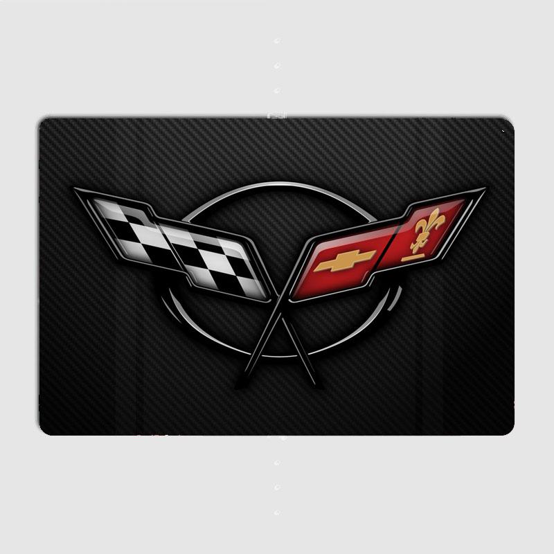 Corvette C5 LOGO Auto Oldtimer Retro Metallposter Schild Garage Club Custom Wanddeko Zinn Raumdeko Heimdeko