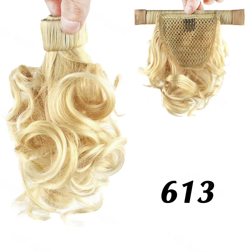 

MISSQUEEN Synthetic Short Curly Wavy Clip In Ponytail Extensions Wrap Around Ponytail Wig For Women Daily Cosplay Party Wear 20cm
