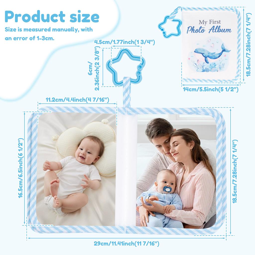Album Mémoire en Tissu Tissu Doux Dessin Animé Photo Bébé Album Mémoire Familiale Livre Album Photo DIY Album Photo Fait Main Souvenir Cadeau de Noël Enfant