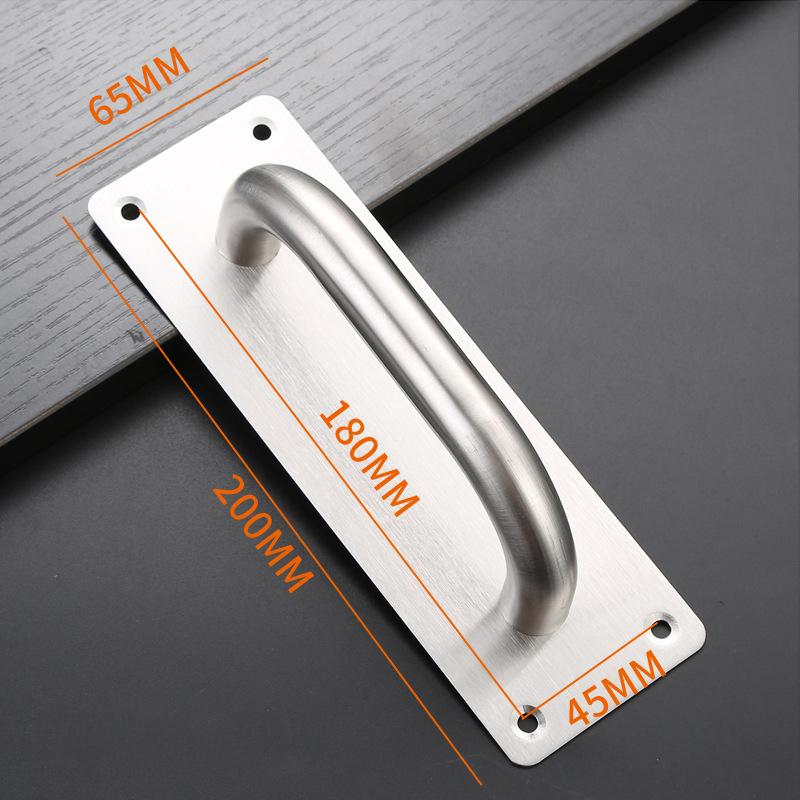 Pull Push Door Plate Handle Stainless Steel Heavy Duty Barn Door Pull for Shed Commercial Fire Door Mounting Accessories