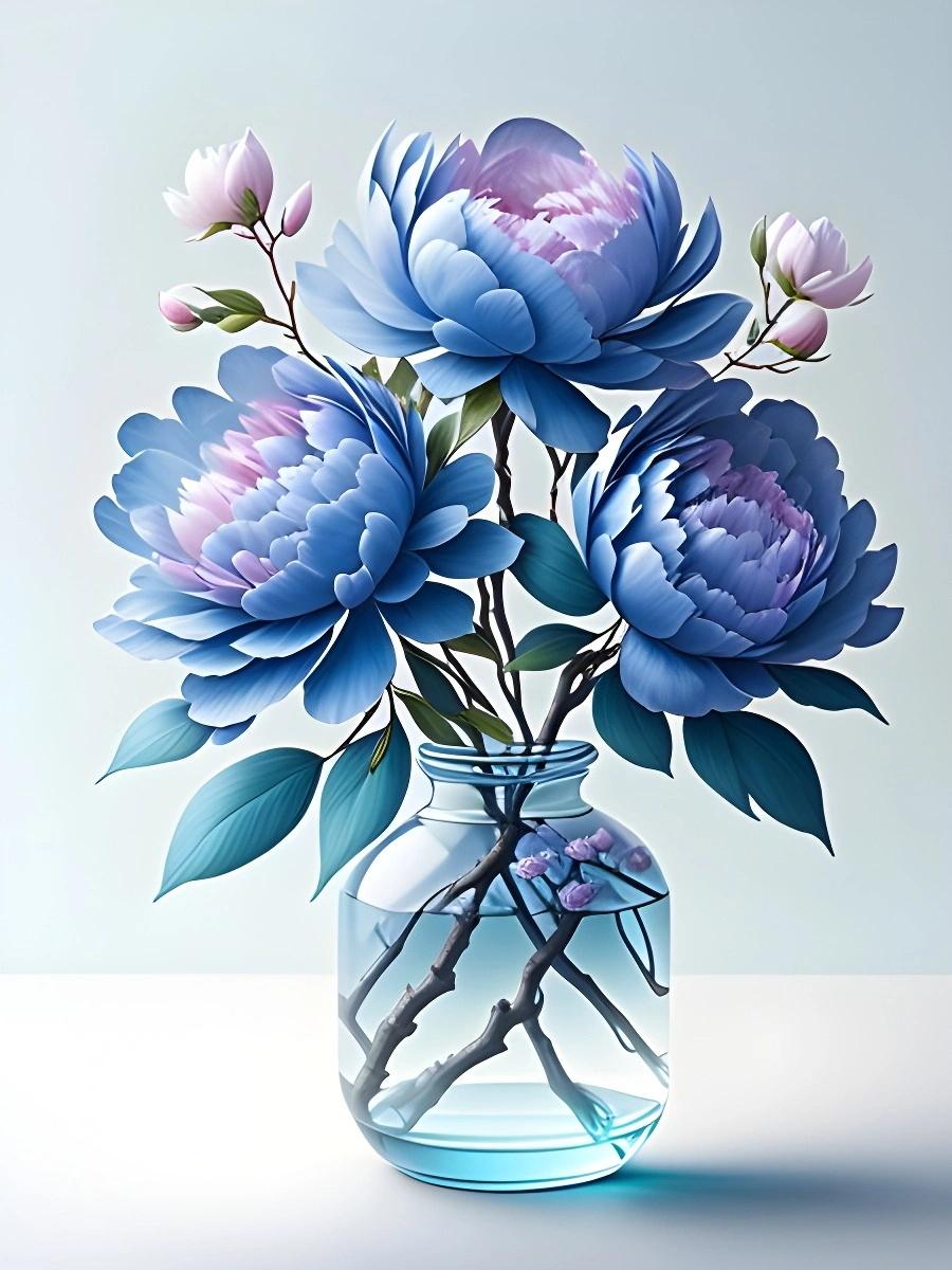 

Алмазная картина пион цветок полный квадрат круглая камелия мозаика ваза картина стразы вышивка декор для дома Full Round 20X30CM