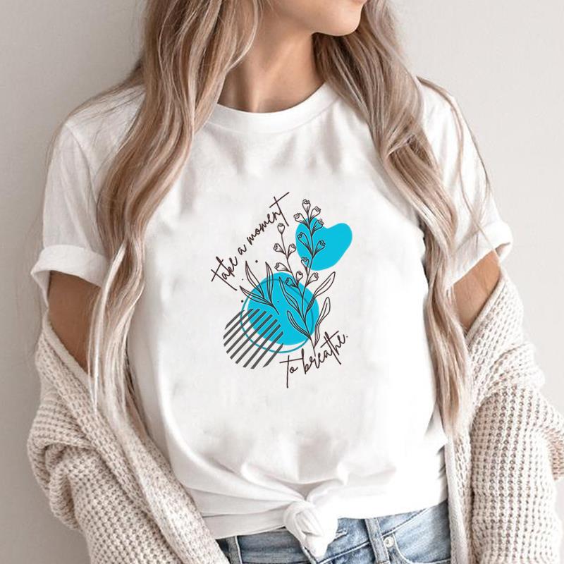 (Mărimea asiatică) floare dulce drăguț anii 90 T Grafic Feminin Haine Femei Top Gât Rotund Tricou Modă Imprimeu Casual Mânecă Scurtă Tricouri