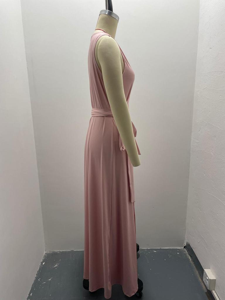 Elegantes Damen-Abendkleid mit Schnürung und V-Ausschnitt im europäischen und amerikanischen Stil