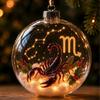 Warm Light Zodiac Ball Ornament Clear Round Shape Lighted Christmas Ornament  Christmas Tree Decor