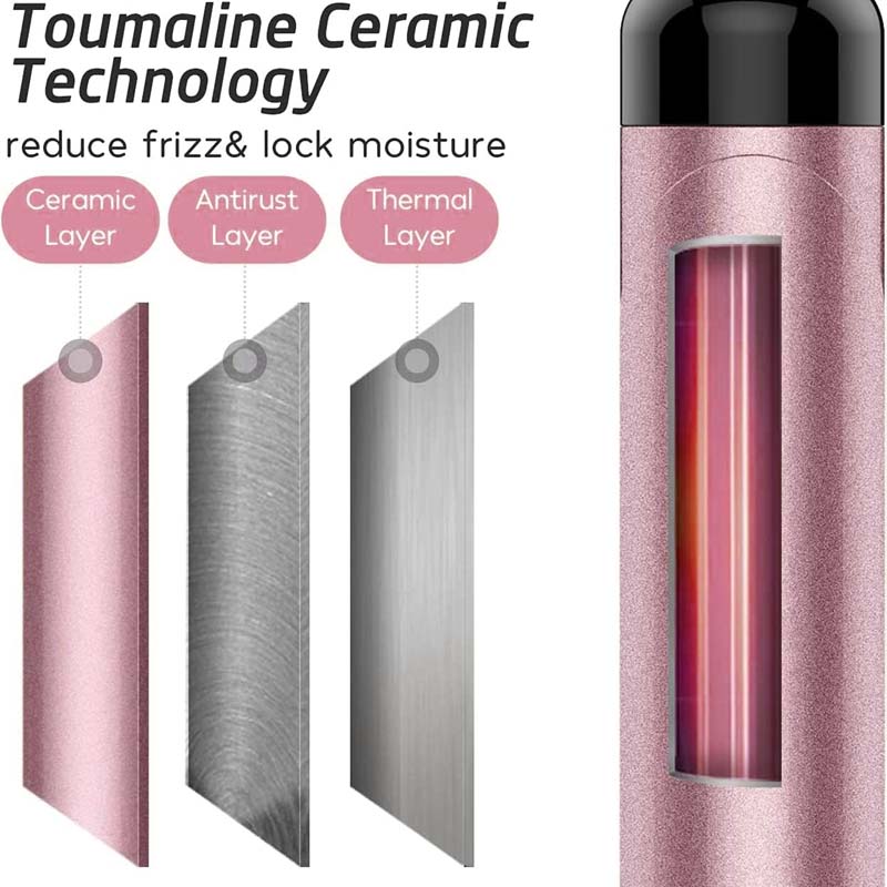 Professional-Grade Auto-Rotating Rapid Heating Ceramic Glazed Curling Iron with Digital LCD Display