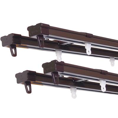TOSO Quadratische Ausziehbare Gardinenschiene, Doppel, für 1,2m-2,0m Vorhänge (2er Set) (Braun)