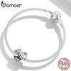 BAMOER 925 Sterling Silve Charm Heat Mom Daughter Love Silhouette Zircon Fit Charms DIY Bracelets Bangles Women Jewelry