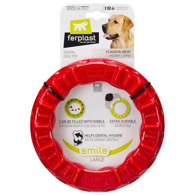 Farplast Dog Dental Toy Smile L Red Dog Large Dog Toy Toy Dental Durable Unbreakable Tough King of Destruction Play Pet Supplies