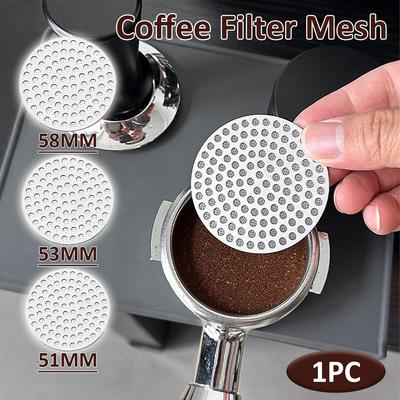 51/53/58mm Reusable Coffee Filter Mesh Stainless Steel Coffee Puck Screen Double Layer Fine Filter Screen Espresso Accessories