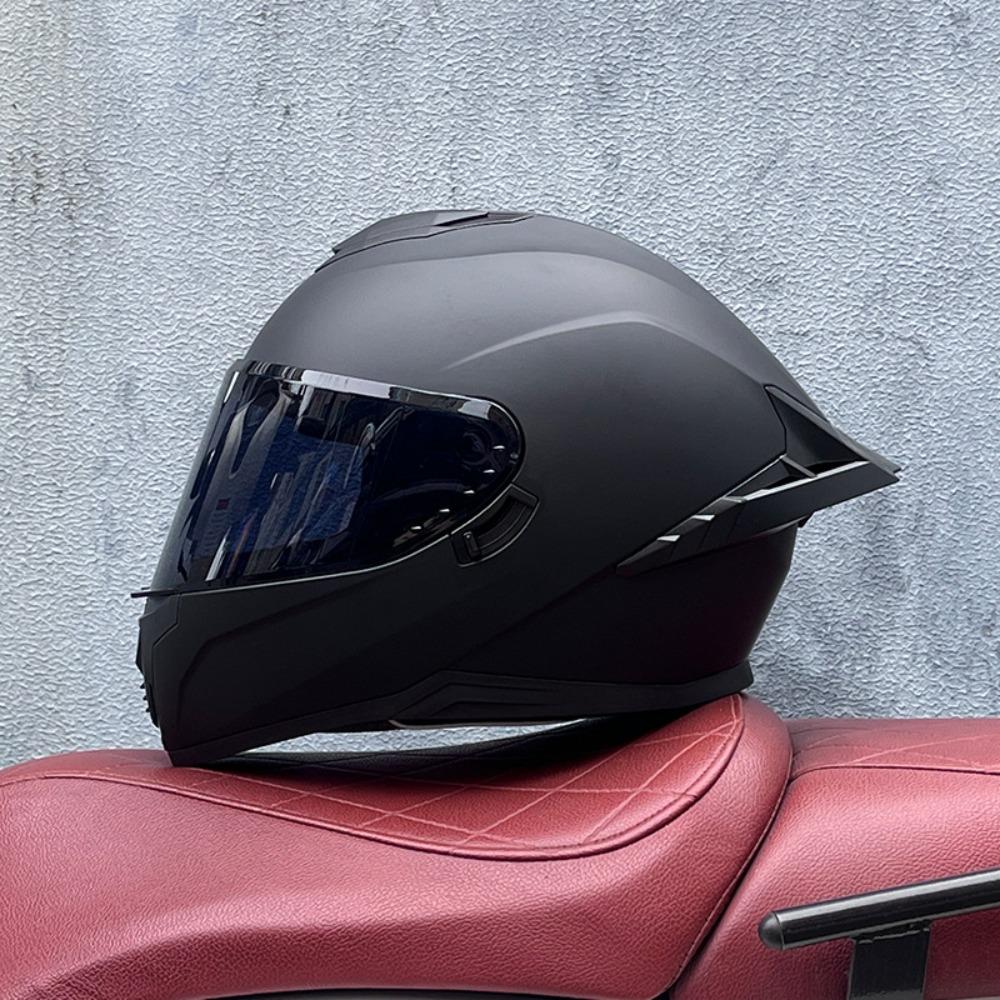 DOT Full Helmet Double Mirror Helmet Men's Four-season Universal Hard Hat Female Knight Locomotive Double Lens