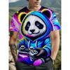 Summer Round Neck Funny Cartoon Pattern 3D Print Top Fashionable Casual Short Sleeved Men's T-shirts