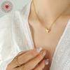 18k Gold-Plated Heart-Shaped Titanium Steel Clavicle Necklace - Handmade, Stylish, for Women