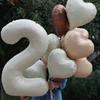 40 Inch Beige Cream Caramel Chocolate Color Retro Number Balloon 123456789 for Baby Shower Birthday Party Wedding Decoration