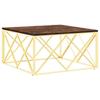 VidaXL Table basse doré acier inoxydable et bois massif récupération 349974