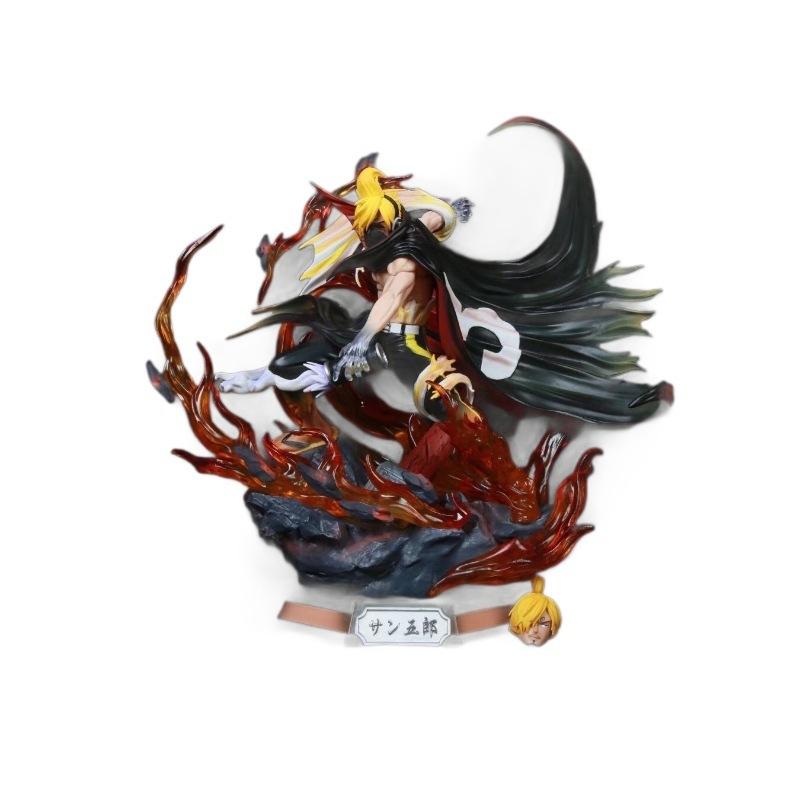 

One Piece GK Wano Country luminous statue hand-made ornaments Tiantong Sanji double-headed sculpture anime hand-made model