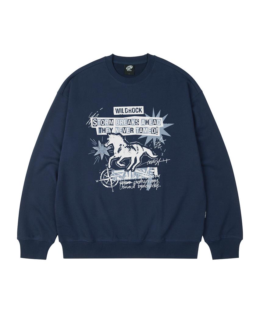 WILDROCK Storm Horse Oversized Sweatshirt_9 Col (B Type)
