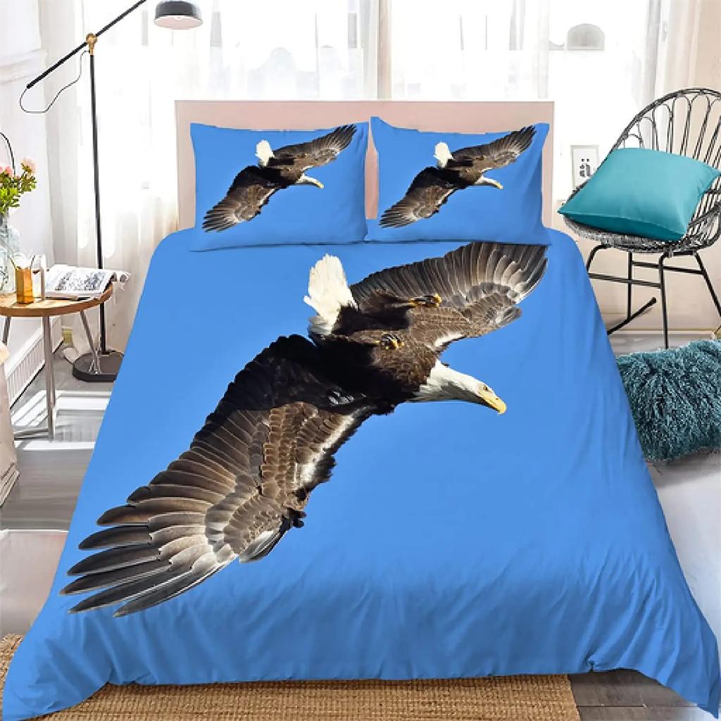 Comforter Eagle Wild Animal Pattern Polyester Comforter King Queen Full Twin Size For Kids Teens Adults Bedding Set