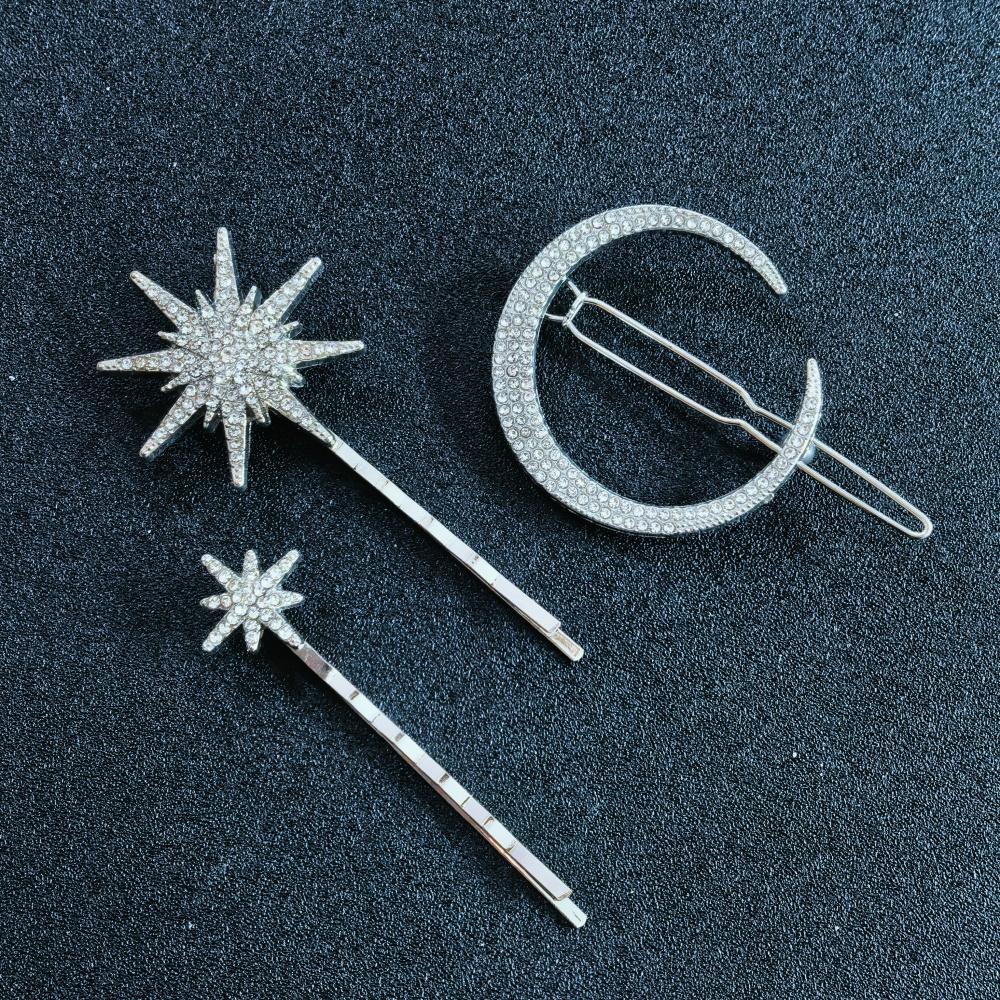 3/4 Stück Set Kristall Stern Haarspangen für Damen Mädchen Metall Haarspangen Luxus Damen Haarspangen Hochzeit Braut Haaraccessoires