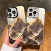 Goldener Berg Scenic Area Handyhülle für IPhone 17 17Air 16 15 14 13 12 11 Pro Max 16 Plus 13 Mini Laser Galvanik Abdeckung