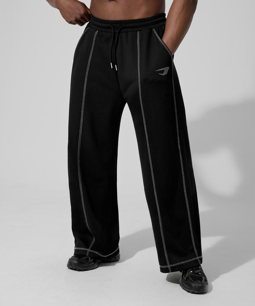 DRIX Overlock Stitch Sweat Wide Pants_Black