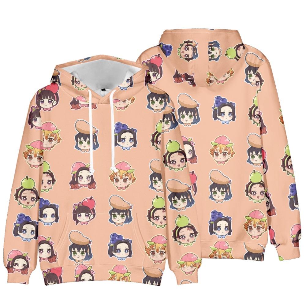 Moletons Demon Slayer 3D para Crianças Moletom Branco Lâmina Fantasma Roupas para Meninos Pulôver Casual Anime Harajuku Streetwear