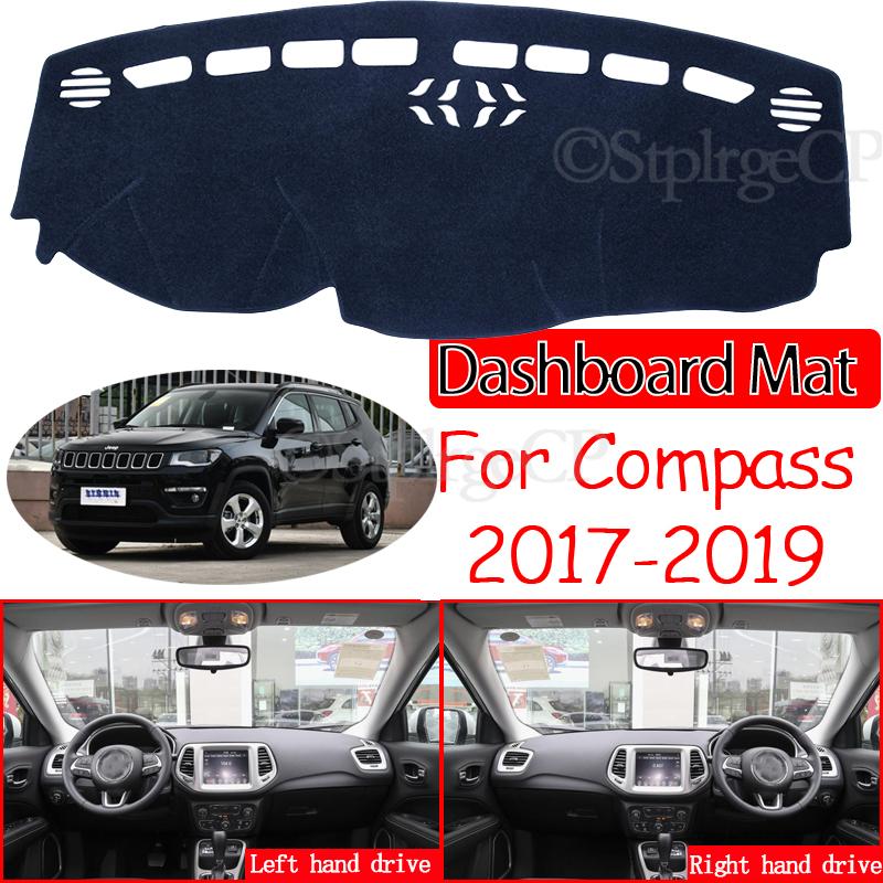 Sunshade Dashmat Protect Carpet Car Accessories 2nd Gen for Jeep Compass 2017 2018 2019 MK2 Anti-Slip Mat Dashboard Cover Pad