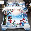 3pcs Christmas Snowman Duvet Cover Set High-Quality Printed Bedding Soft and Comfortable Microfiber with Zipper Closure