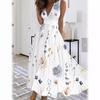 2023 Women's Summer V-Neck High Waist Sleeveless Printed Dress