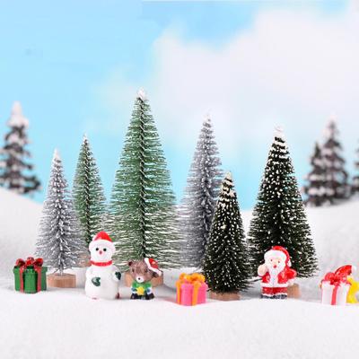 6 ks Mini vánoční stromek PVC Malý vánoční stromek Mikro krajina Vánoční dekorace pro domov Navidad Mini stromek Dárky 7CM/9CM