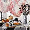 Halloween Tischdecke Schwarzes Spitzen-Tischbanner Spinnennetz-Tischdecke Kaminabdeckung Halloween-Dekorationen für Heimpartys Dekoration