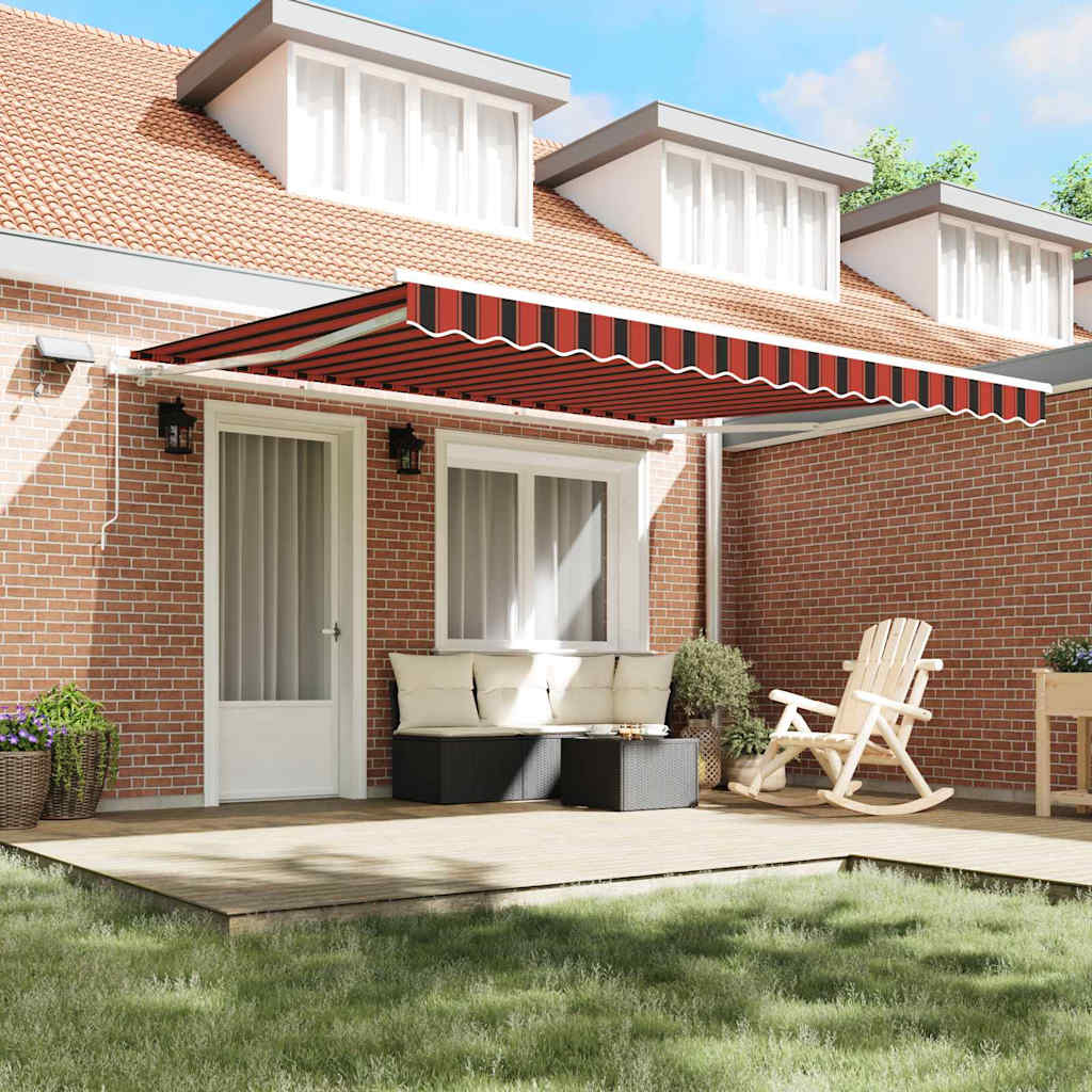 Retractable Awning Orange and Brown 400 X 300 Cm