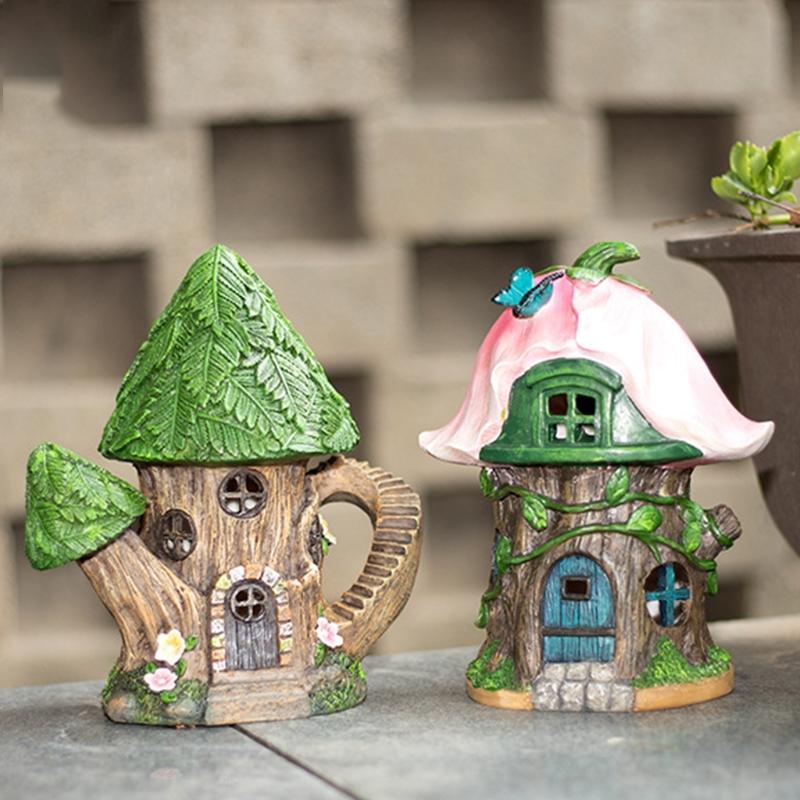 Craft Miniature Fairy House Garden Lights Solared Powered Outdoor Yard and Walkway Decorations Lights 4 Different Styles