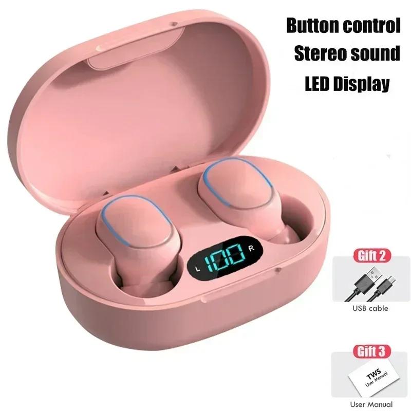 

TWS наушники Bluetooth наушники вкладыши беспроводная Bluetooth гарнитура с микрофоном светодиодный дисплей Bluetooth наушники вкладыши для iPhone Xiaomi розовый