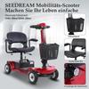 S-02 Scooter de mobilité à quatre roues: Moteur 250W, Batterie Amovible 24V 12Ah, Pneus 8 Pouces—Transport Urbain Pratique