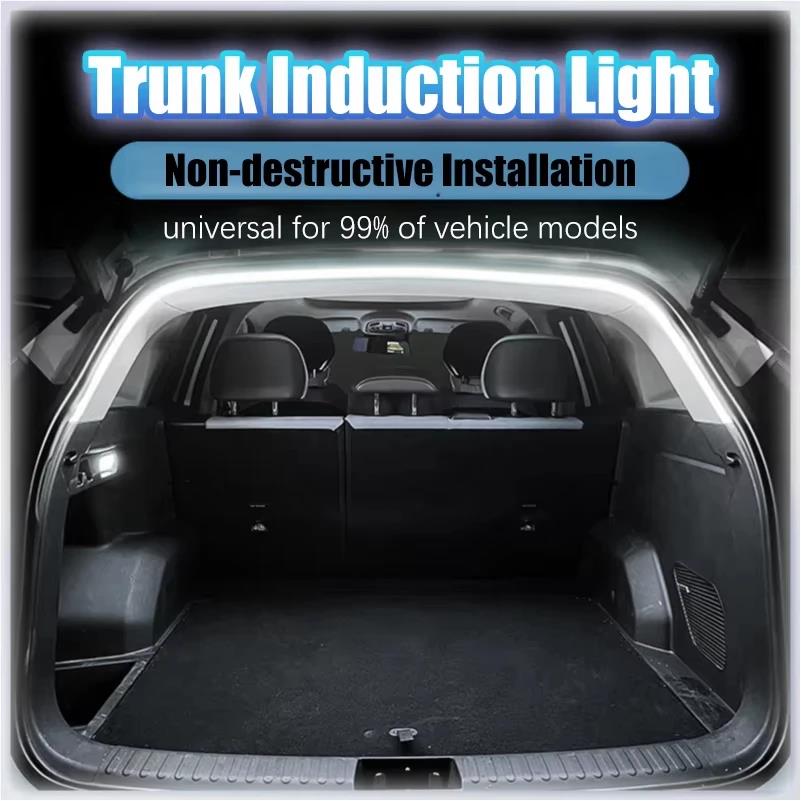 Car Trunk Lighting Strip Flow Welcome Ambient Mood Light Automatic On/Off Hidden Installation Modified Tailgate Decorative Lamp Neon Lights 4