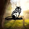 Black Metal Squirrel Silhouette Garden Yard Decor Wall Art Outdoor