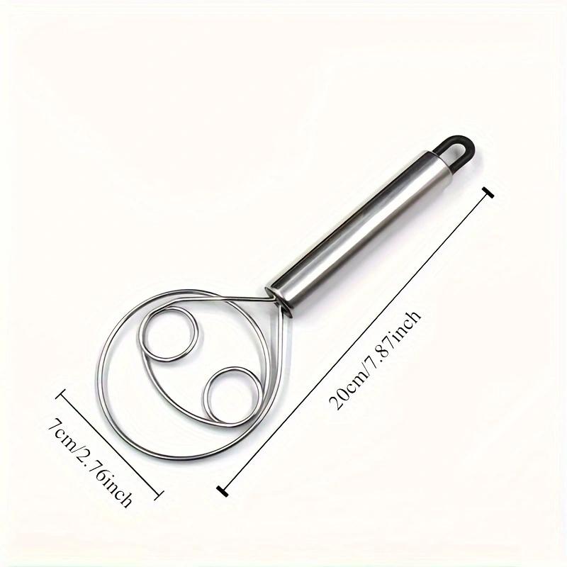 1pc, Danish Dough Whisk, Stainless Steel Dutch Bread Whisk, Hand Mixer Blender, For Cake, Bread, Pizza, Biscuits And More