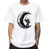 Men's High Quality 100%  Moon Print Casual Summer Cool Short Sleeve Men Tshirt Loose T-shirt Male Tee Shirts Male Tee Tops
