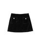 Salon De Yon Classic Velvet Skirt_ Black