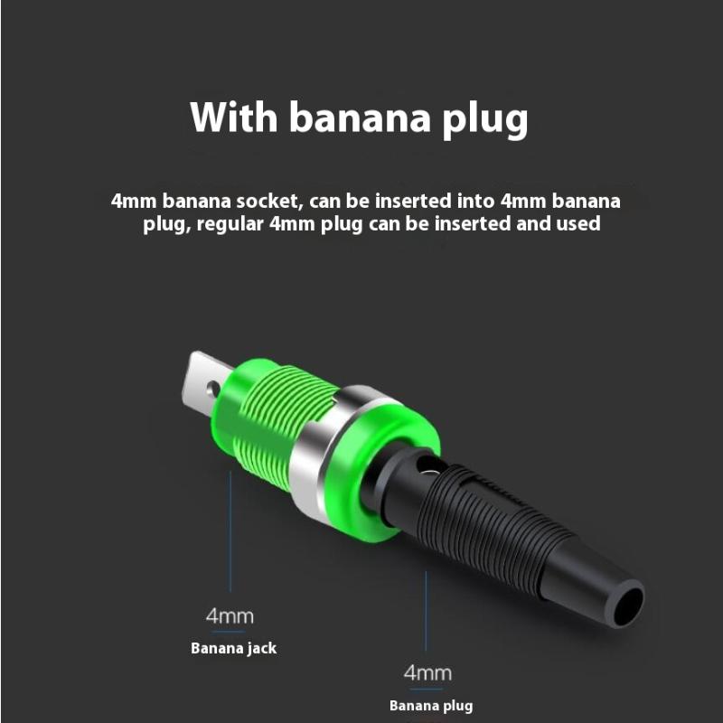 10 Pcs 4Mm Banana Plug Connectors Panel Mount Socket Binding Post Adapters Ten For 4Mm Banana Female Jack