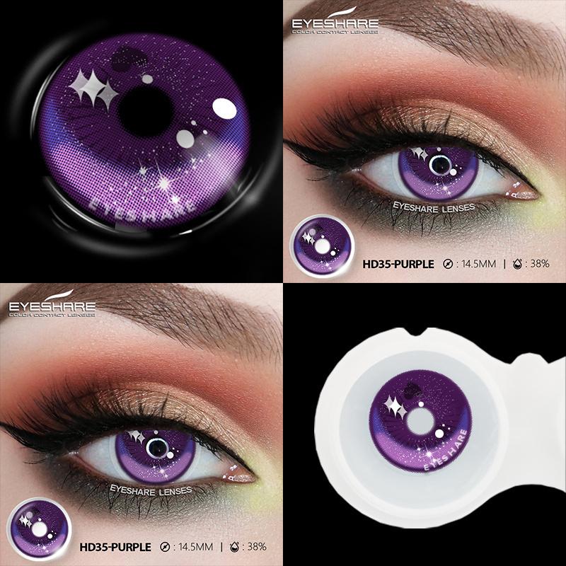 1pair Halloween Color Contact Lenses Cosplay Contact Lenses Anime Red Eye Lenses Blue Makeup Contact Lens Yellow Lenses
