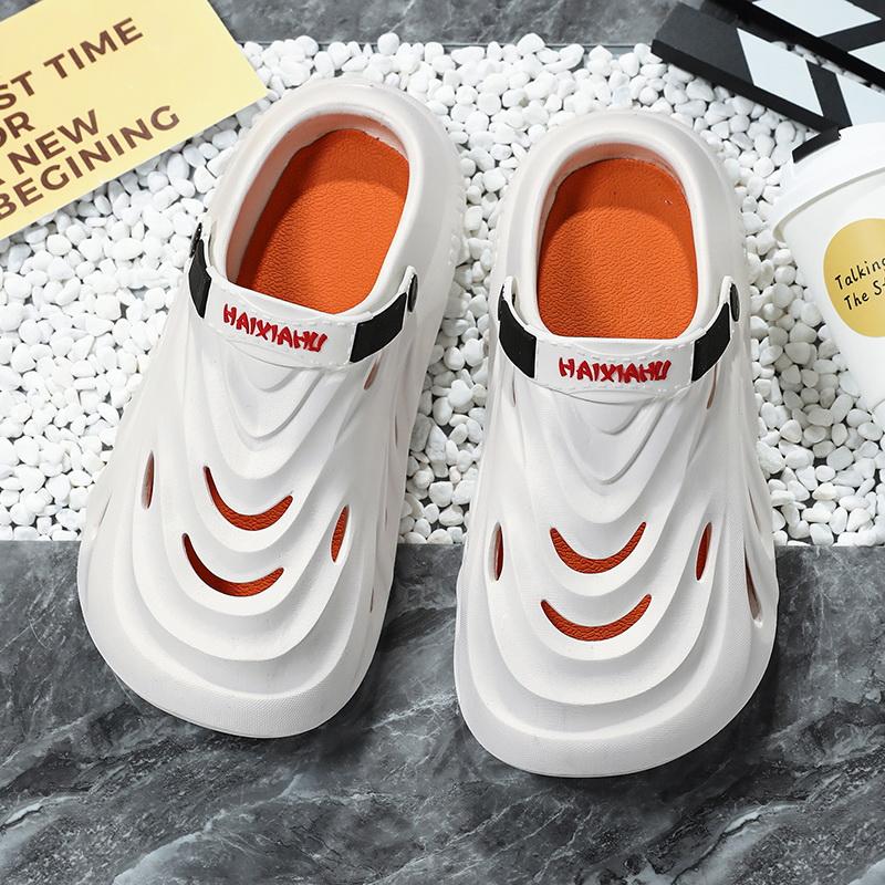 

Мужские уличные сандалии, шлепанцы, пляжные удобные сабо на толстой подошве, мужская повседневная обувь, садовая обувь, мужские и женские пляжные сандалии 44-45 белый