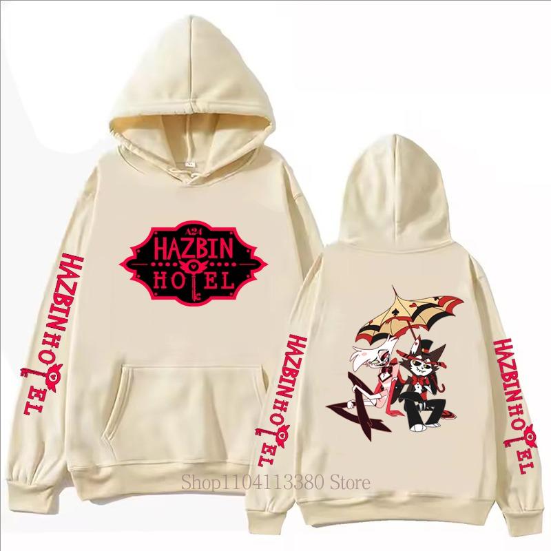 Hazbin Hotel Graphic Print Men Clothing Hoodies Fall Winter Casual Fashion Women Streetwear Long Sleeve Tops Fleece Pullover